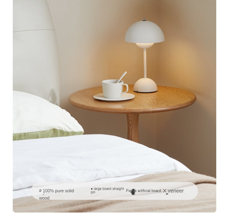 Oak, Black Walnut, Cherry, Beech Solid Wood Round Side Table Modern