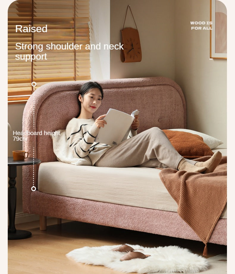 Fabric Pink Bed French Style