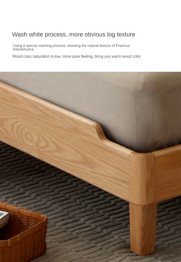Ach, Oak solid wood platform bed, headboard-free bed