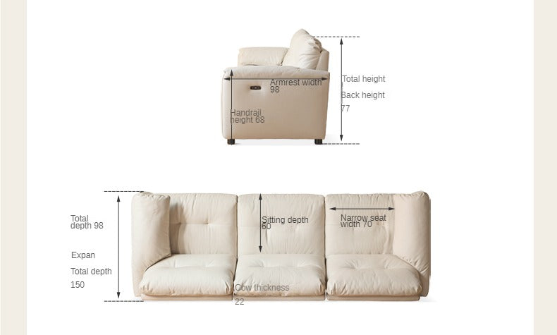 Fabric Electric White Cream Technology Functional Sofa.