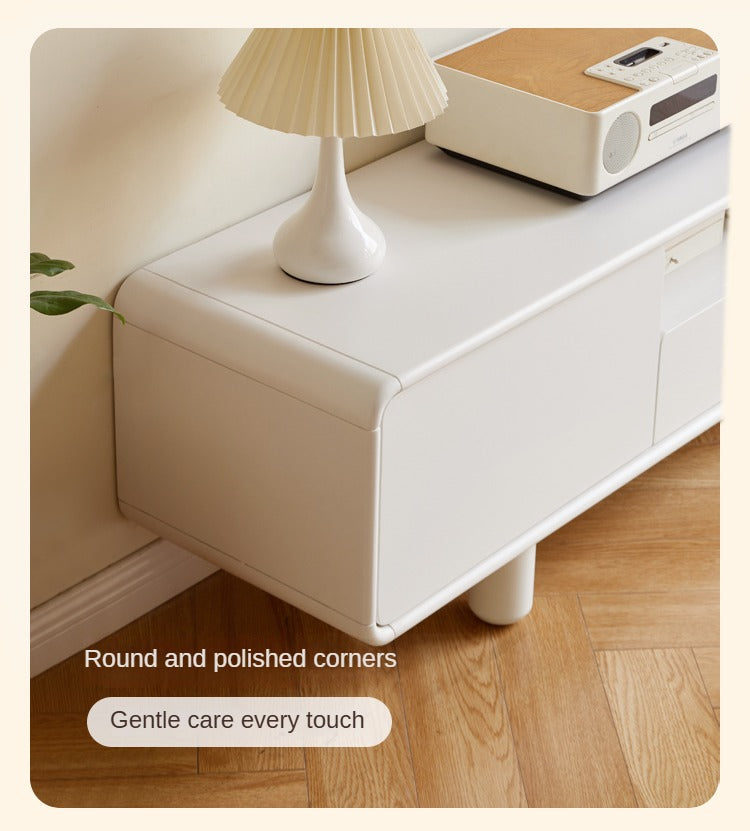 Rubber Solid wood French Cream Style TV Cabinet.