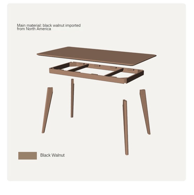 Sandalwood, Black Walnut Solid Wood North American Dining Table