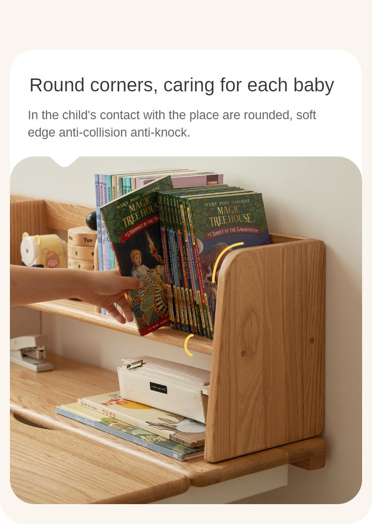 Beech, Oak, Poplar Solid Wood Nordic Study Bookshelf