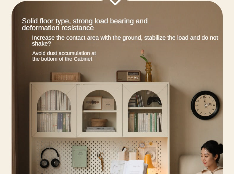 Solid RubberWood Wood Desk Bookshelf Integrated Study Table