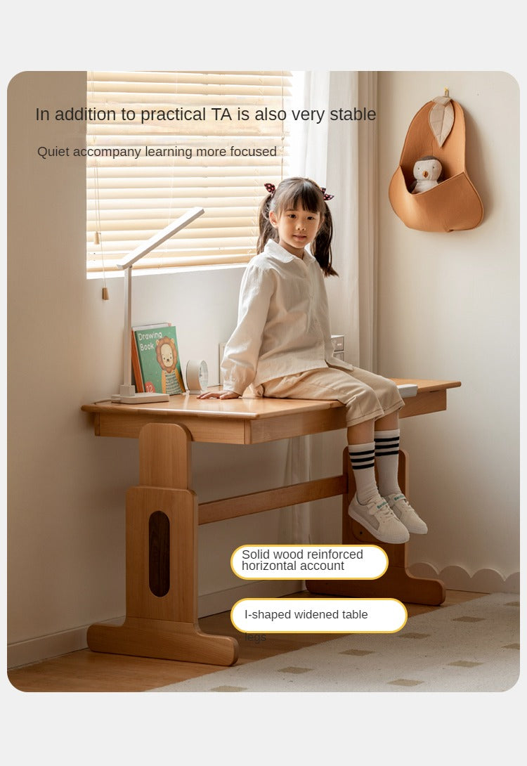European Beech Solid Wood Liftable Kids Table