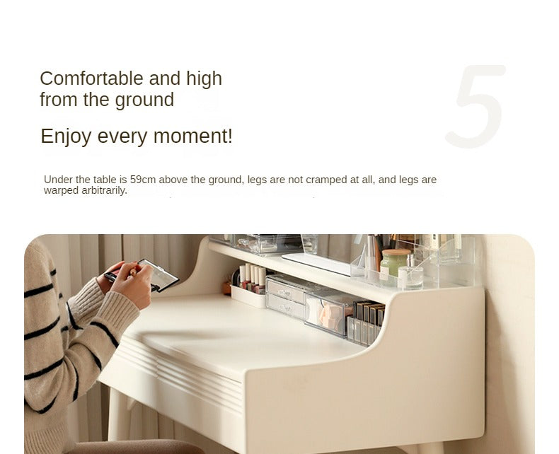 Solid RubberWood Cream Style Vanity Table.