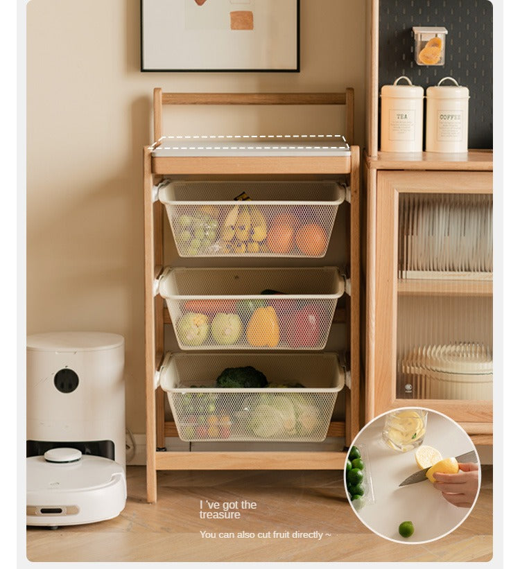 Oak, Beech Solid Wood Mobile Slate Trolley Storage