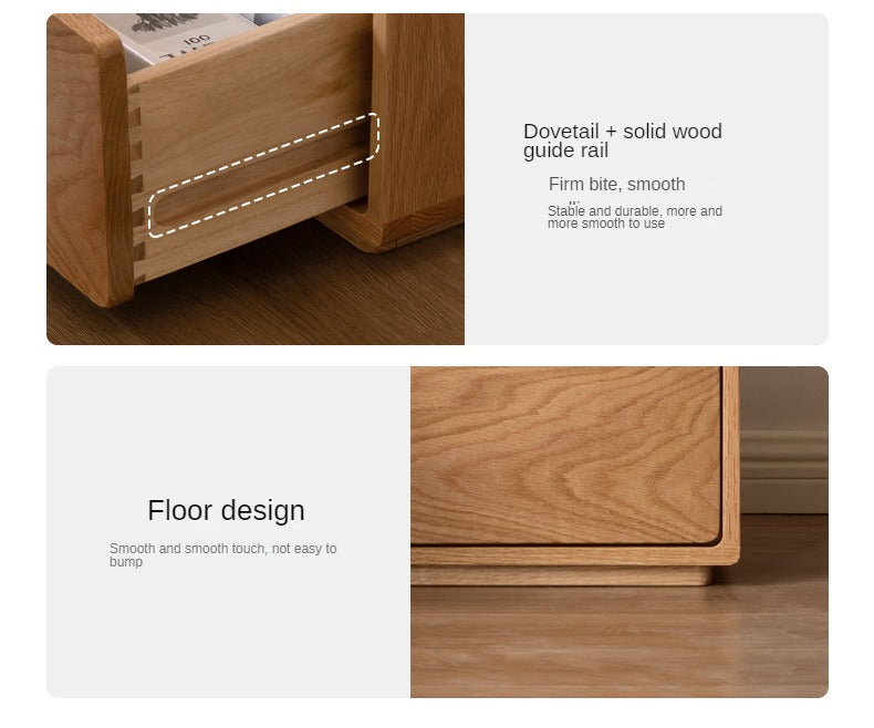 Oak Solid Wood SideTable Rotating Nightstand.