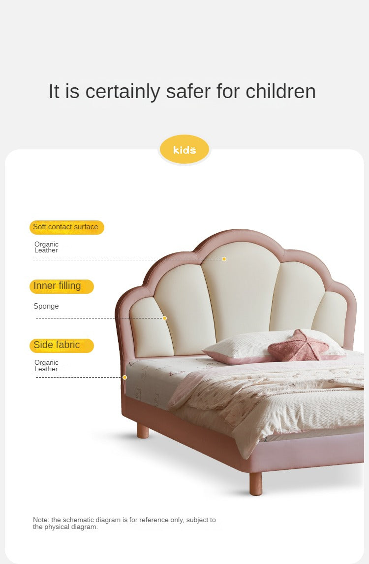 Organic Leather kid's Bed princess bed<
