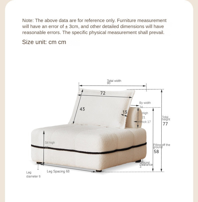 Fabric Modern Biscuit Piedmont Module Sofa,