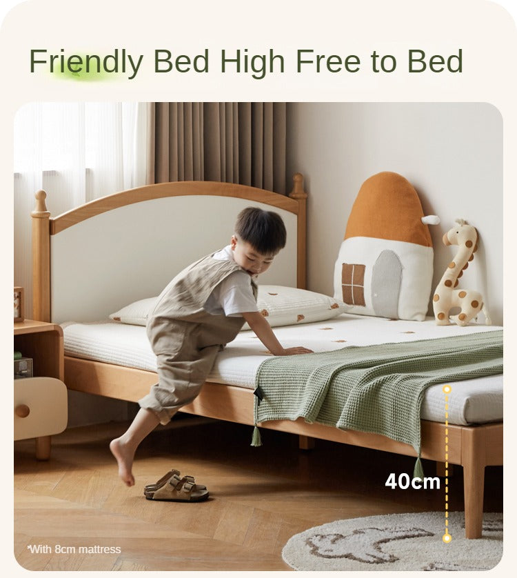 Beech Solid Wood Children's Single Bed.