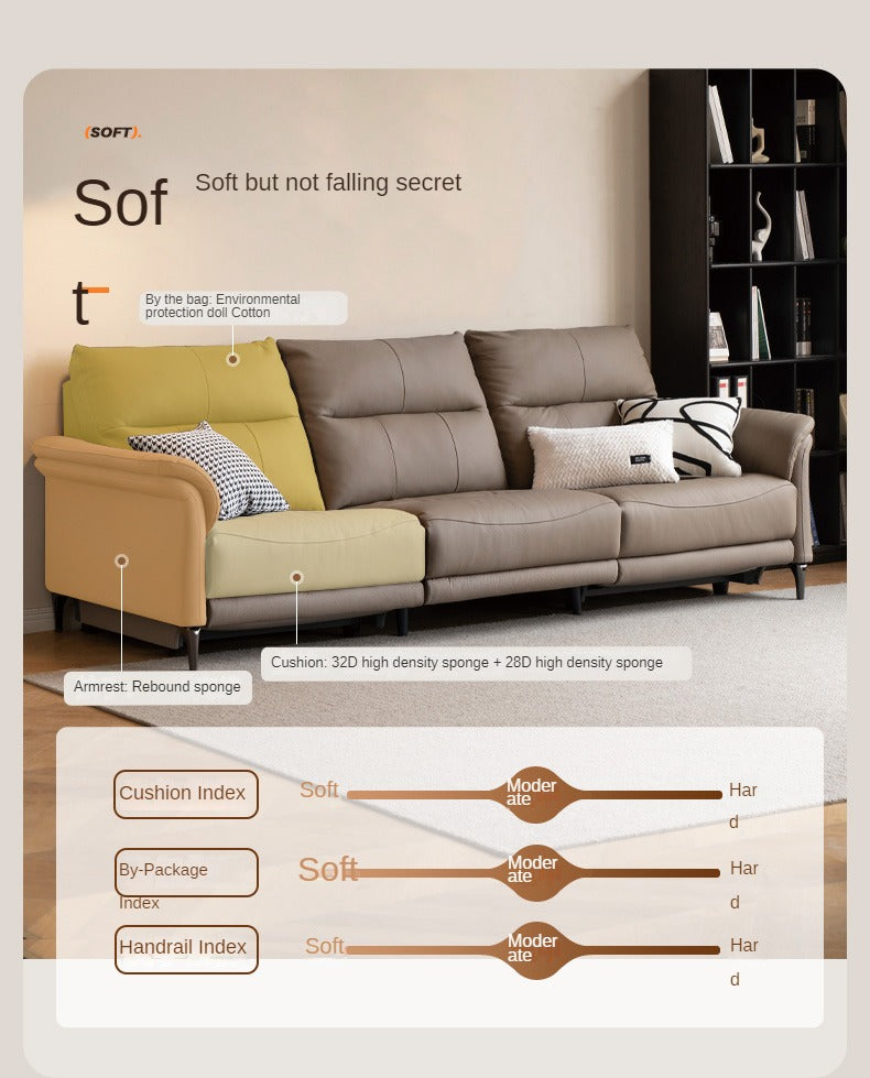 First Layer Leather Multifunctional Electric Telescopic Sofa.