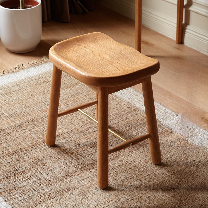 Cherry, Oak Solid Wood Makeup Stool
