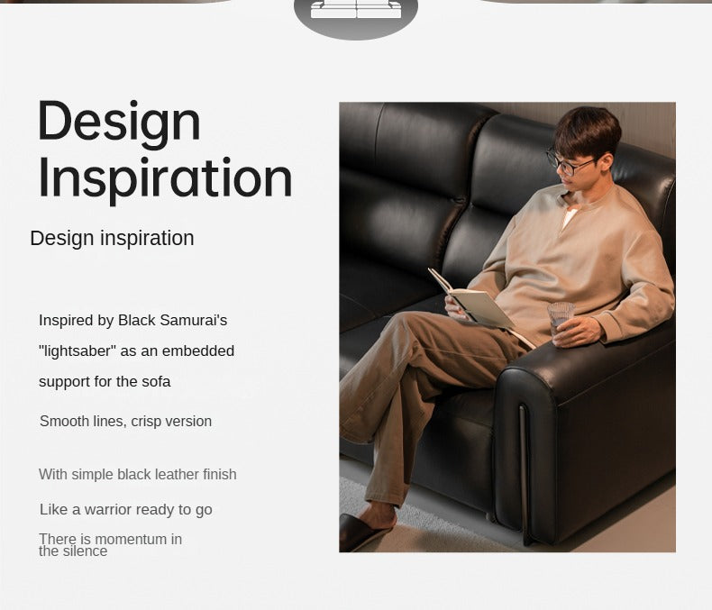 Genuine leather Sofa Bed Italian Light Luxury.