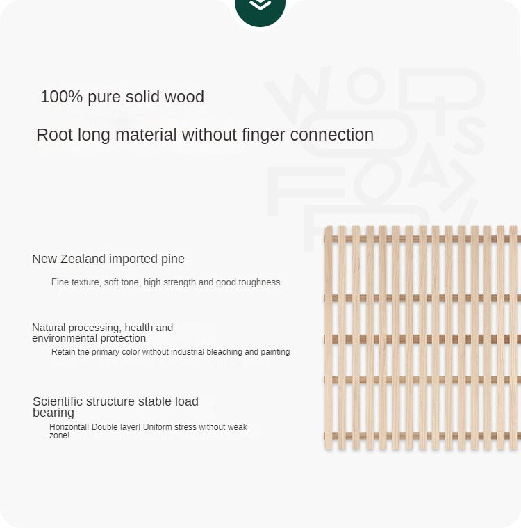 European Beech Solid Wood Bed Modern Simple