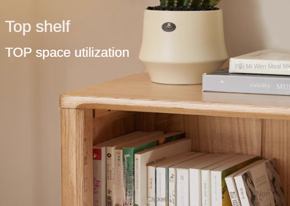 Oak Solid Wood Modern Open Grid Bookcase