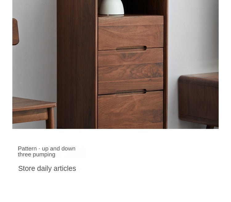 Black Walnut Solid Wood Side Cabinet