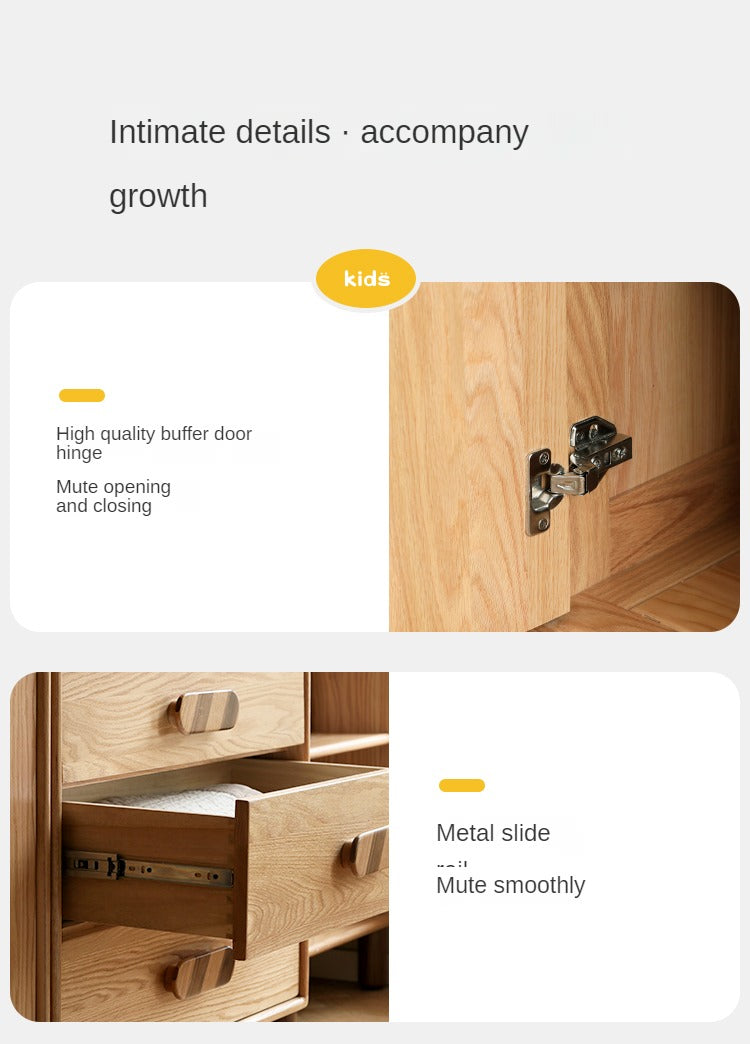 Oak Solid Wood Wardrobe Bookcase Free Combination