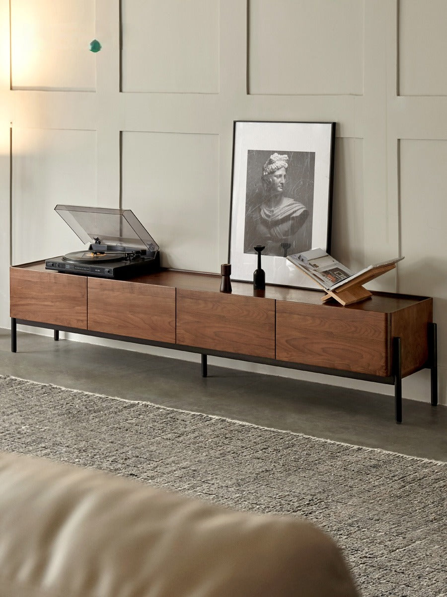 Black Walnut Solid Wood TV Stand.