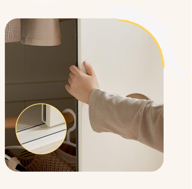 Birch Solid Wood Children's Wardrobe Cream Sliding Door