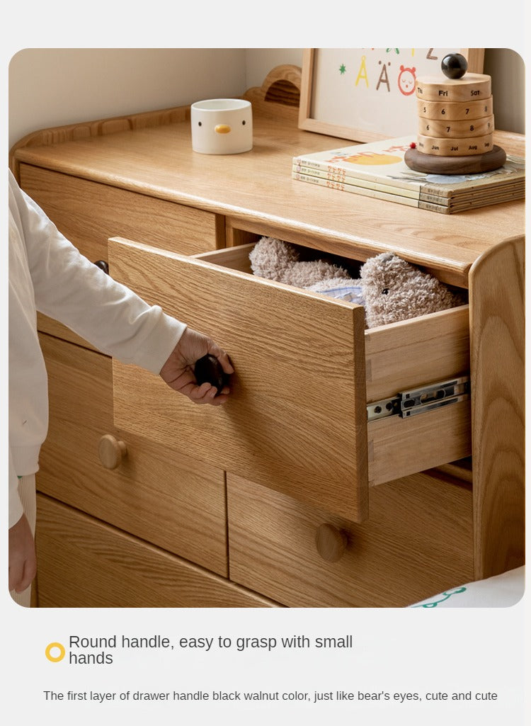 Oak Solid Wood Children's Drawer Cabinet