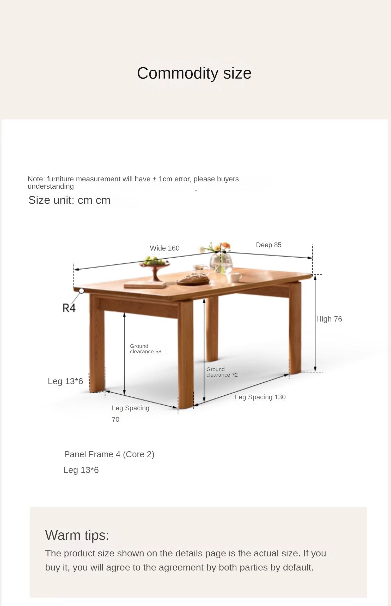 Cherry Solid Wood Long Dining Table