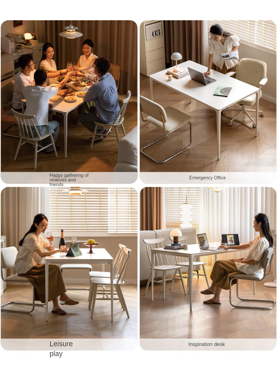 Rock Slab Dining Table Iron-cream