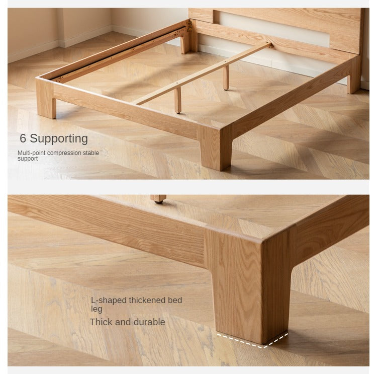 Oak Solid Wood Bed Thickened Headboard