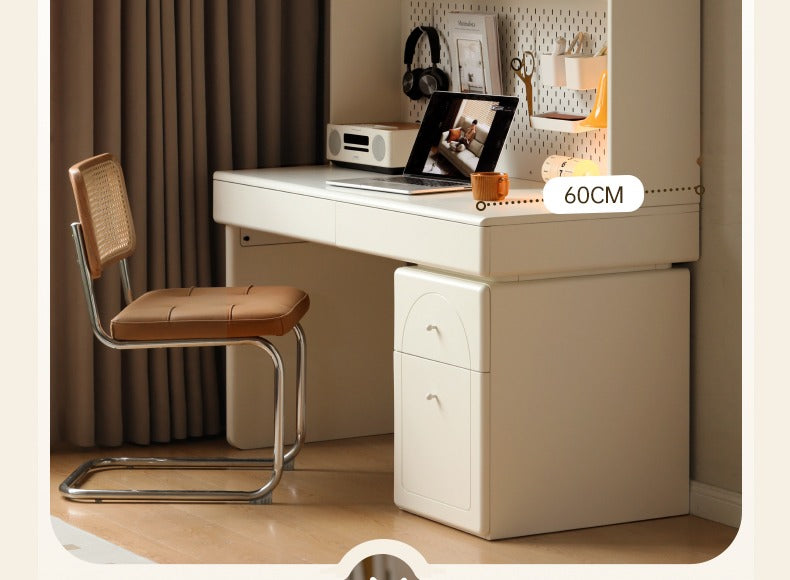 Poplar Solid Wood Desk Bookshelf Integrated Study Table