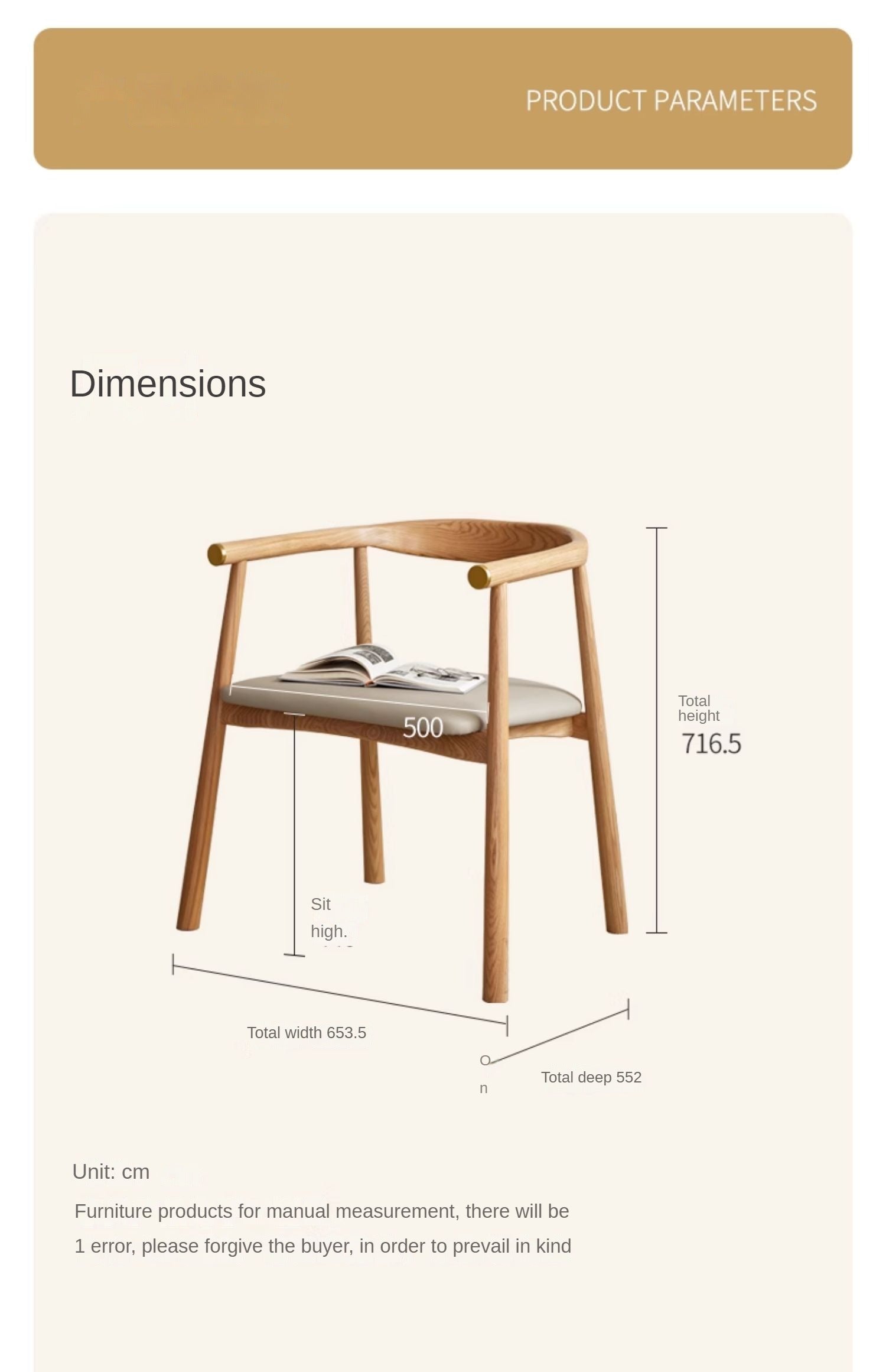Ash Solid Wood Dining Soft Chair