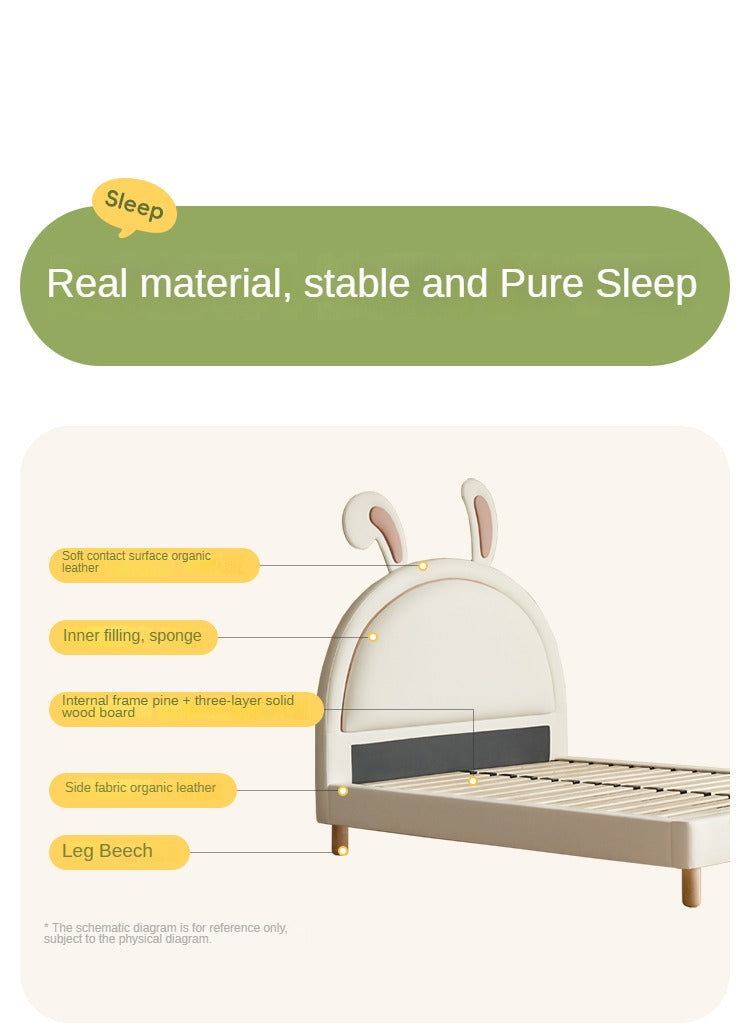 Children's Bed Girl Cartoon Rabbit Bed<