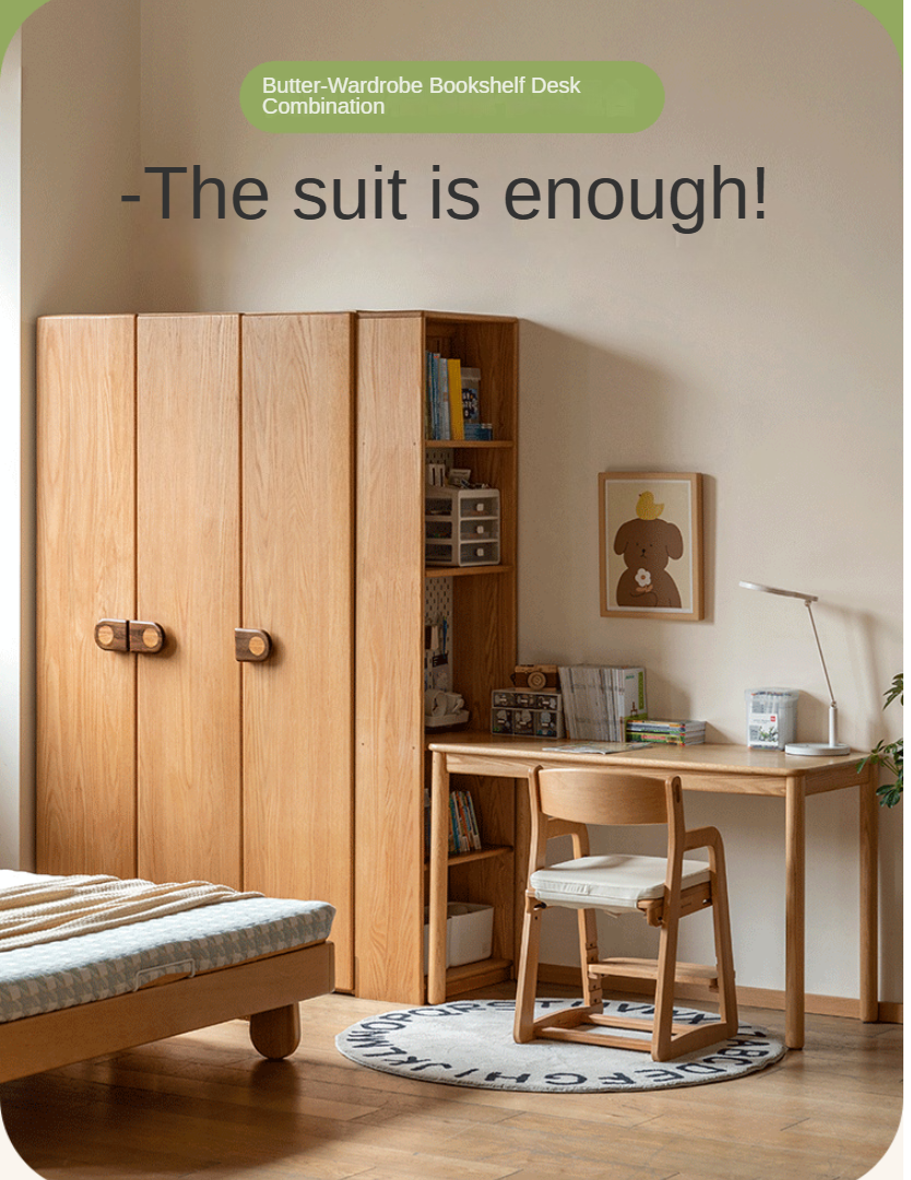 Oak Solid Wood Children's Wardrobe -