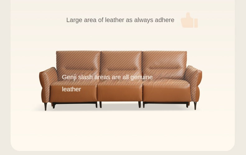 Leather Sofa, Head Layer, Cowhide Electric Sofa.