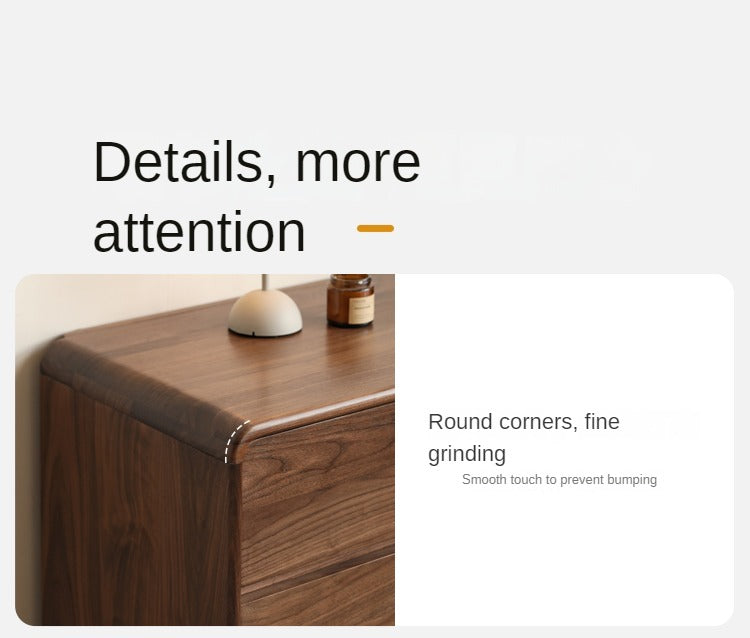 Black Walnut, Poplar Solid Wood Storage Cabinet Chest of Drawers