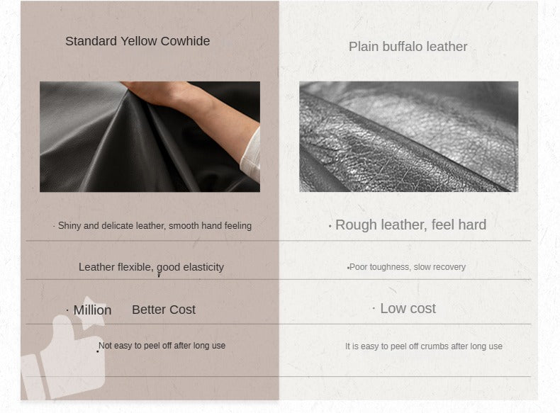 Top Layer Cowhide Leather Straight Sofa,