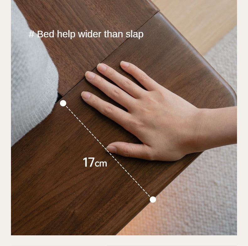 Black Walnut Solid Wood Leather Soft Suspended Bed