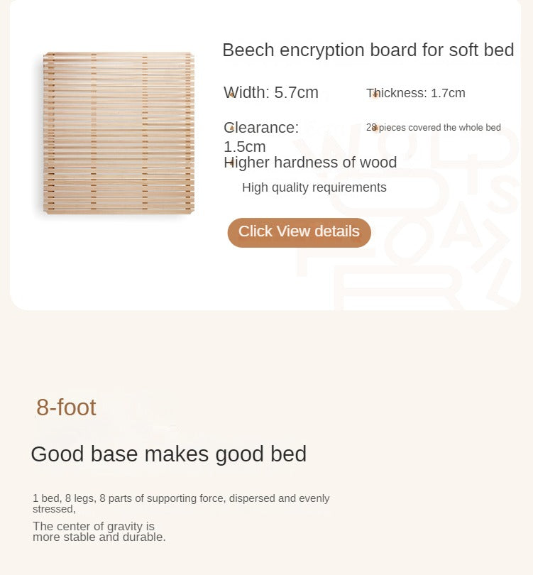Genuine Leather Light Luxury Bed, Cream Style