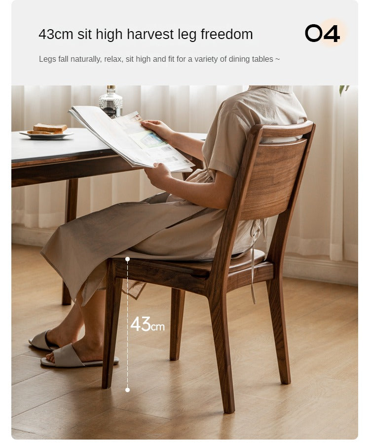 Set 4 pcs Black Walnut, White Ash, Ash, Oak, Sandalwood Solid Wood Dining Chair High Back