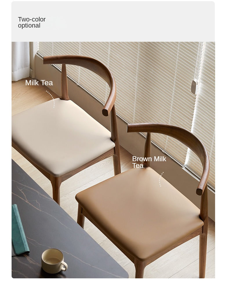 Black Walnut, Oak Solid Wood Nordic Dining Chair