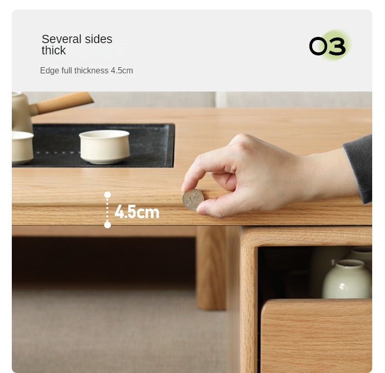 Oak Solid Wood Telescopic Modern Tea Table