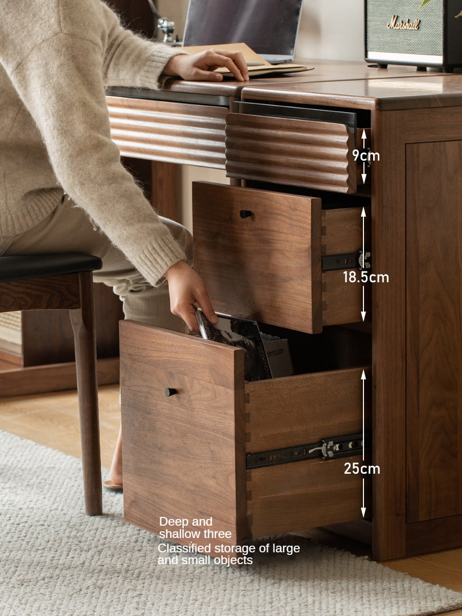 Black Walnut Solid Wood Desk Nordic