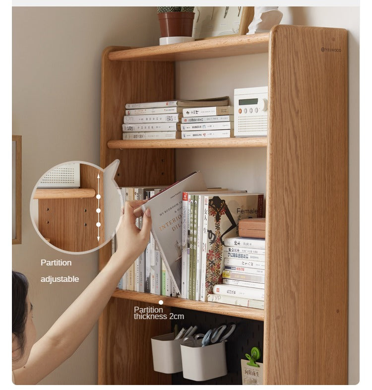 Oak Solid Wood Desk Bookshelf