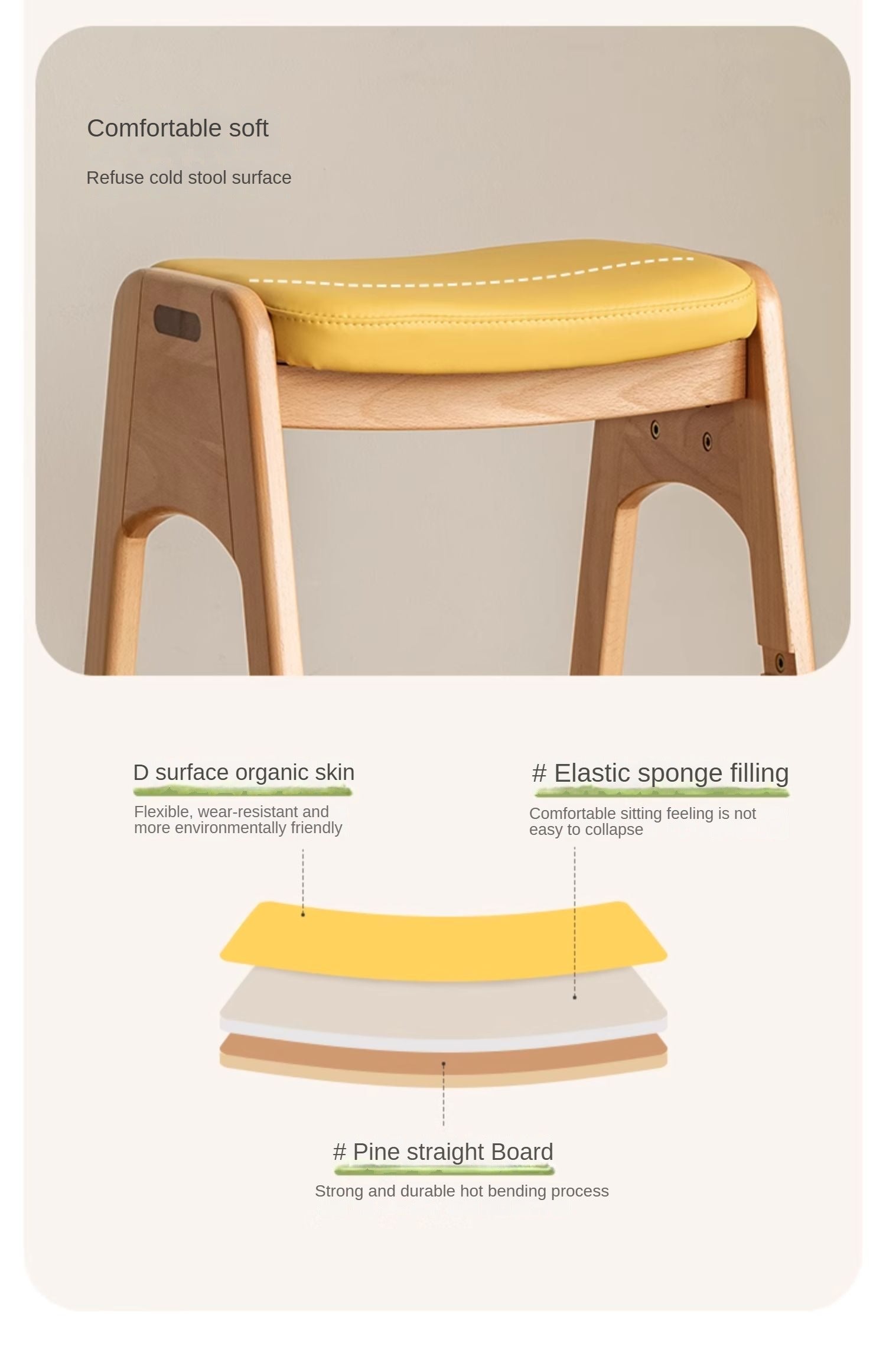 Beech Solid Wood Children's Lift Study Chair.