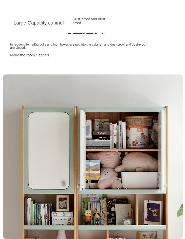 Beech Solid Wood Children's Combination Cabinet Multi-Functional