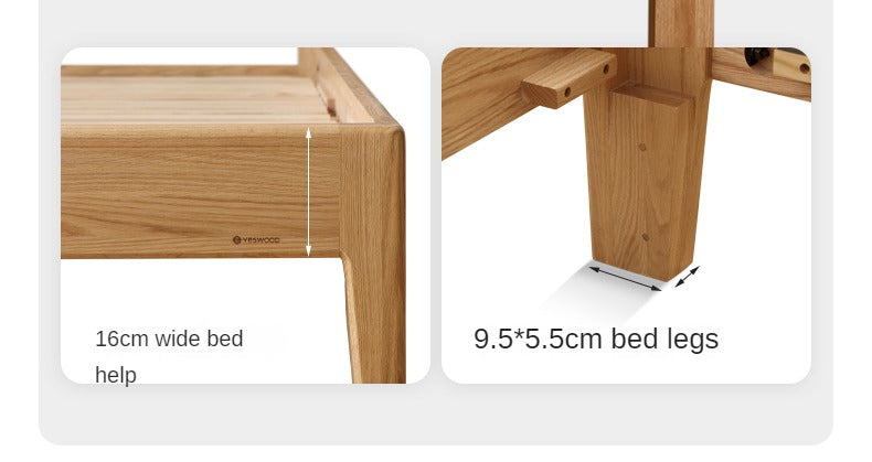 Oak Solid Wood Bed Nordic Modern
