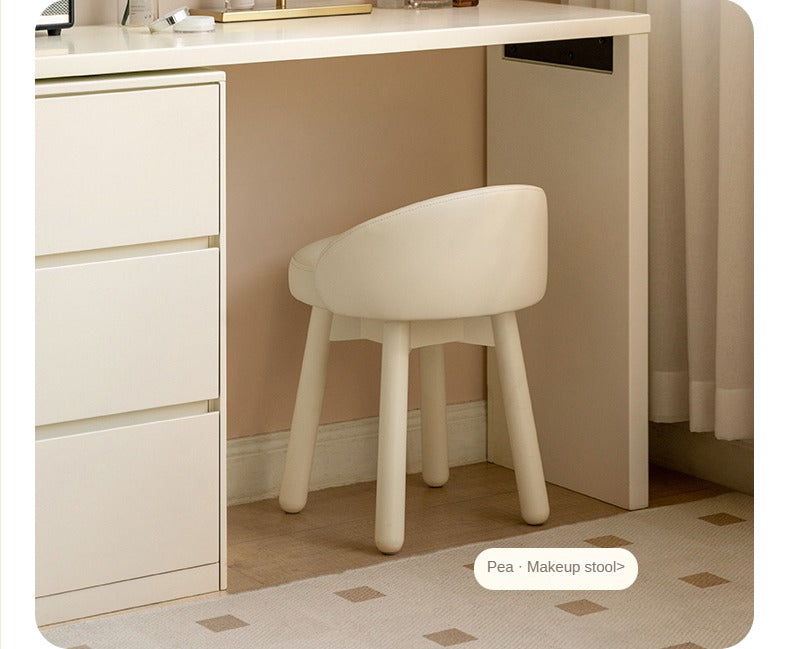 Poplar Solid Wood Telescopic Small Dressing Table Cream Style.
