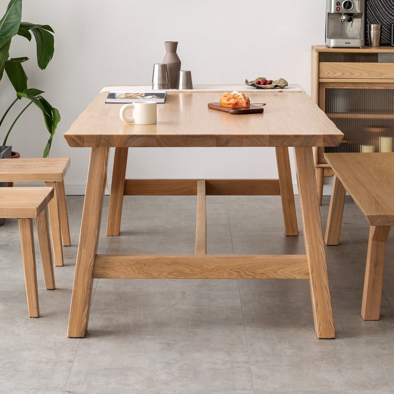 Ash Solid Wood Farmhouse Style Natural Edges Dining Table