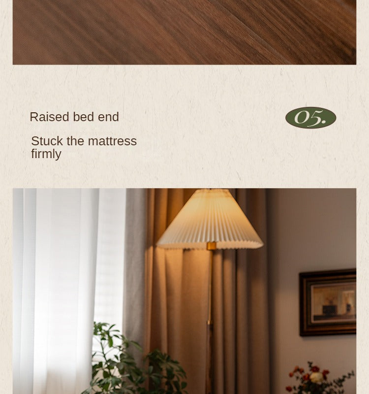 Black walnut solid wood American retro bed