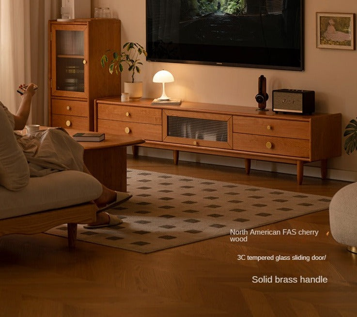 Cherry Solid Wood TV Stand.