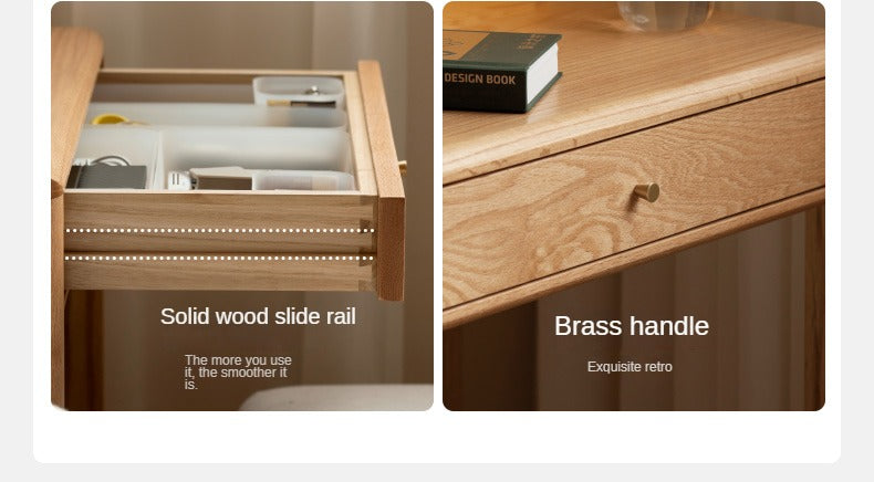 Oak Solid Wood Desk Bookshelf